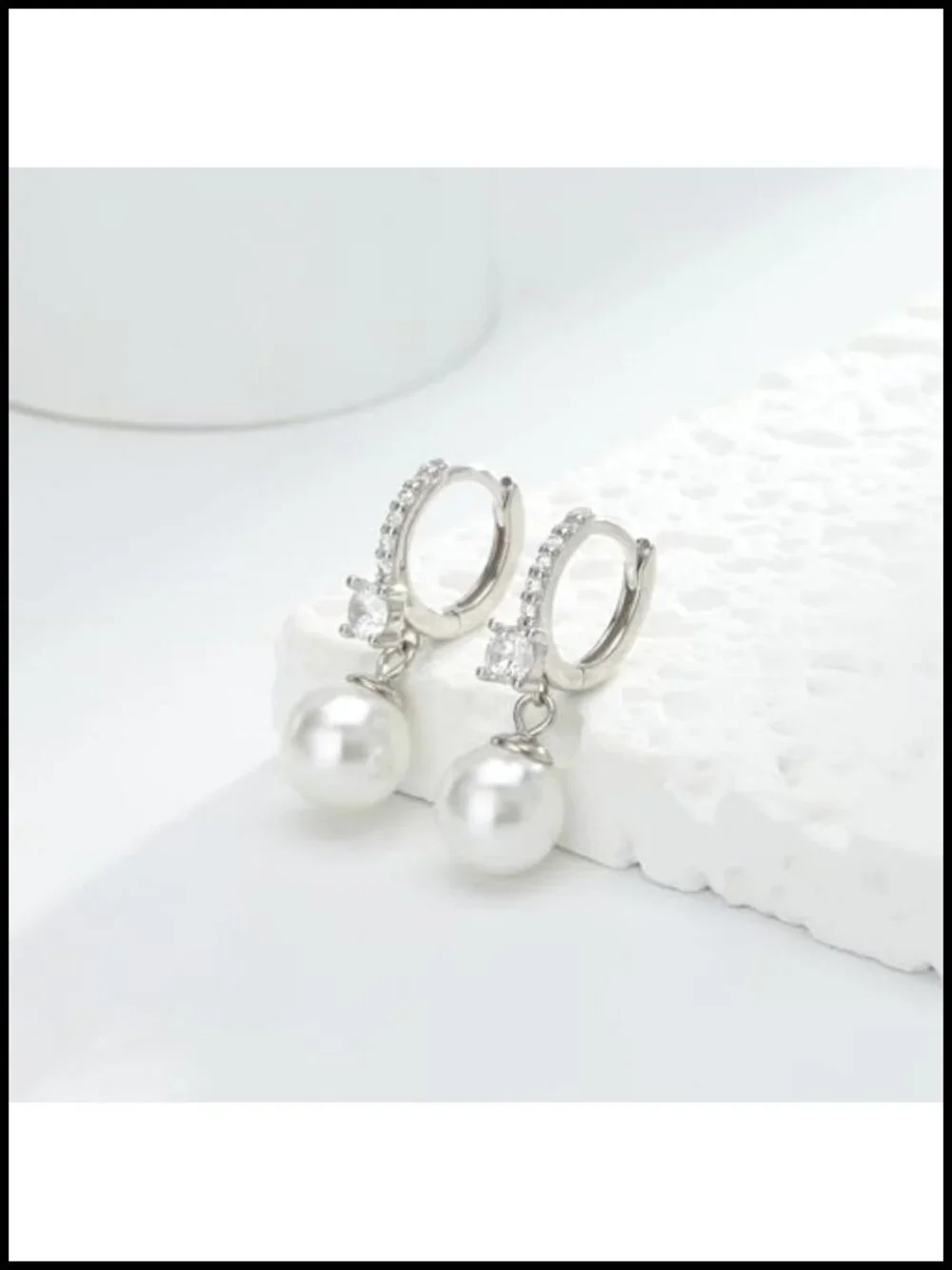 925 Sterling Silver Pearl Dangle Earrings Hypoallergenic Drop Earrings for Women